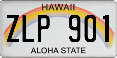 HI license plate ZLP901