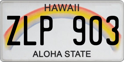 HI license plate ZLP903