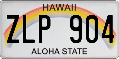 HI license plate ZLP904