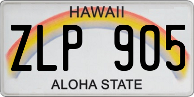 HI license plate ZLP905