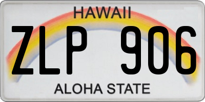 HI license plate ZLP906