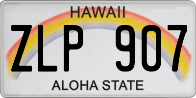 HI license plate ZLP907