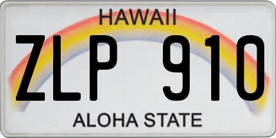 HI license plate ZLP910