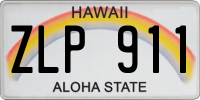 HI license plate ZLP911