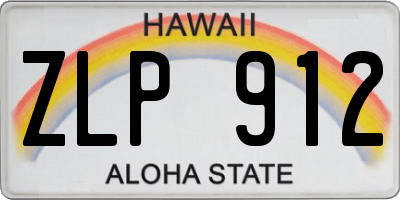 HI license plate ZLP912