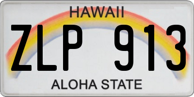 HI license plate ZLP913