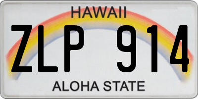 HI license plate ZLP914
