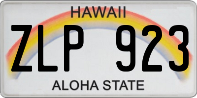 HI license plate ZLP923