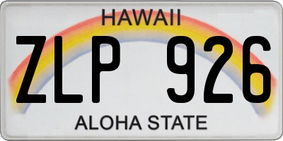 HI license plate ZLP926