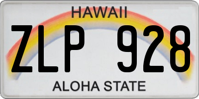 HI license plate ZLP928
