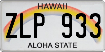HI license plate ZLP933