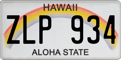 HI license plate ZLP934