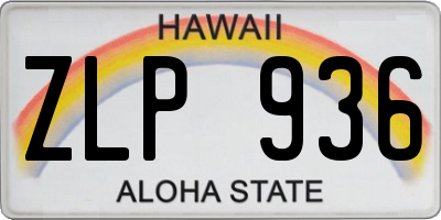 HI license plate ZLP936