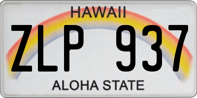 HI license plate ZLP937