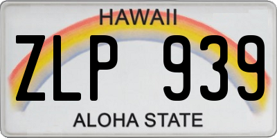 HI license plate ZLP939