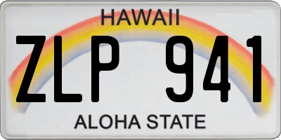 HI license plate ZLP941
