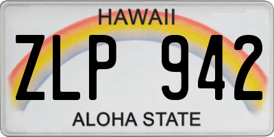 HI license plate ZLP942