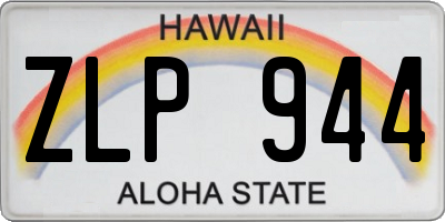 HI license plate ZLP944