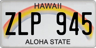 HI license plate ZLP945