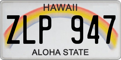 HI license plate ZLP947