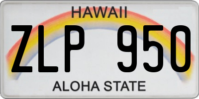 HI license plate ZLP950