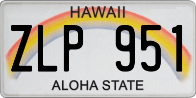 HI license plate ZLP951