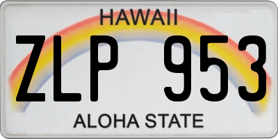 HI license plate ZLP953