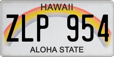 HI license plate ZLP954