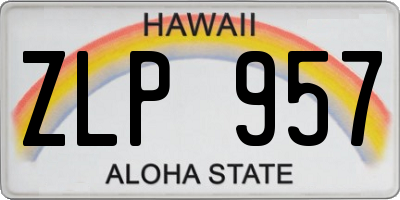 HI license plate ZLP957