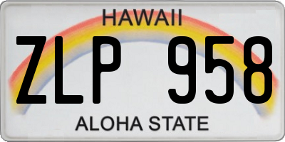 HI license plate ZLP958