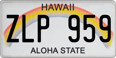 HI license plate ZLP959