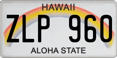 HI license plate ZLP960
