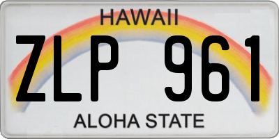 HI license plate ZLP961