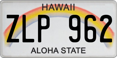 HI license plate ZLP962