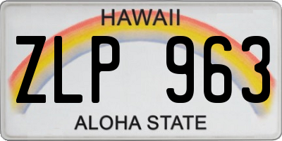 HI license plate ZLP963