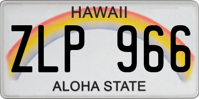 HI license plate ZLP966