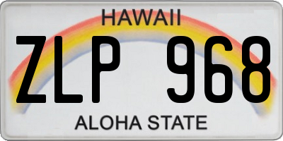 HI license plate ZLP968