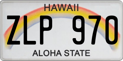 HI license plate ZLP970