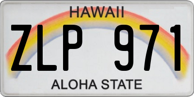 HI license plate ZLP971