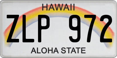 HI license plate ZLP972