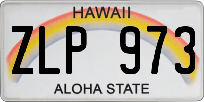 HI license plate ZLP973