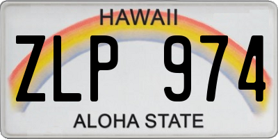 HI license plate ZLP974