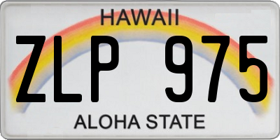 HI license plate ZLP975