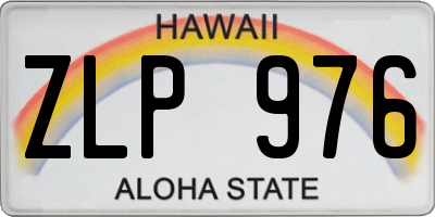 HI license plate ZLP976