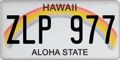 HI license plate ZLP977