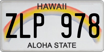 HI license plate ZLP978