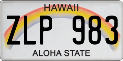 HI license plate ZLP983