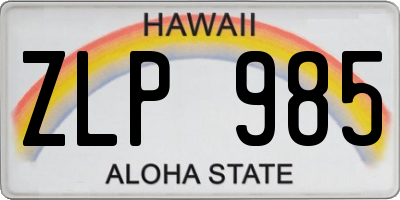 HI license plate ZLP985