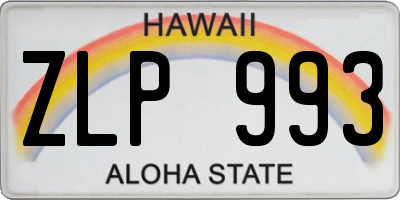 HI license plate ZLP993
