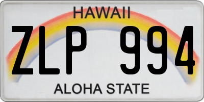 HI license plate ZLP994